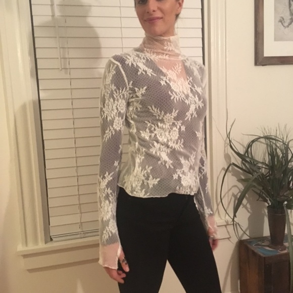 Free People White Lace Top Sweet Secrets - Picture 6 of 8